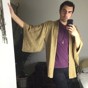 Vintage Short Gold Kimono